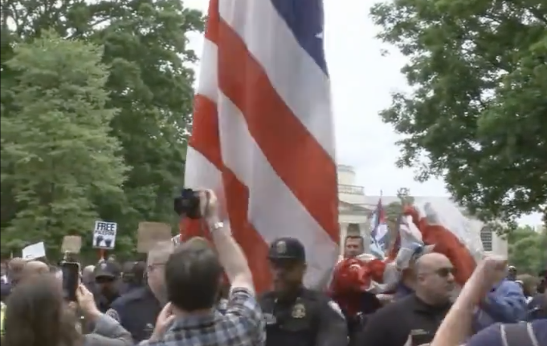 WATCH: UNC Takes Down Palestinian Flag During Protests, Replaces It With The American Flag - The American Tribune.com