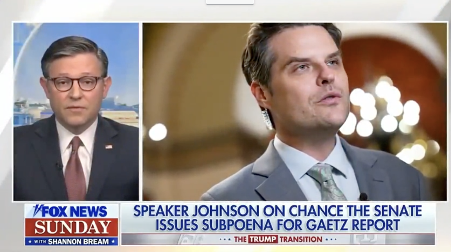 Speaker Mike Johnson Takes Strong Stand for Matt Gaetz as AG, Say’s He’ll “Reform” the DOJ