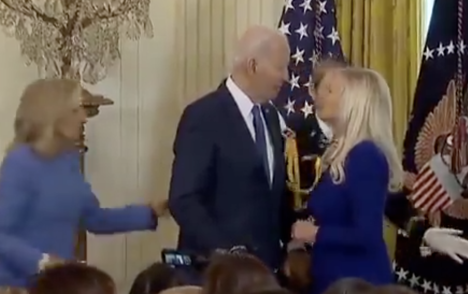 WATCH: Dr. Jill Pushes and Pulls Joe Away from Blonde Woman He Seemingly Could Have Confused for Dr. Jill