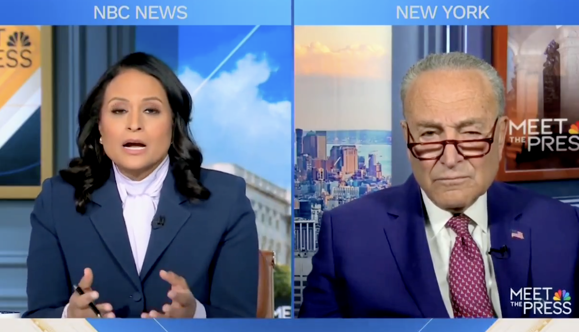 WATCH: Schumer Freaks Out, Starts Shouting When Confronted Over Whether He “Misled” the Public with Claims Biden Had “Great” Mental Acuity