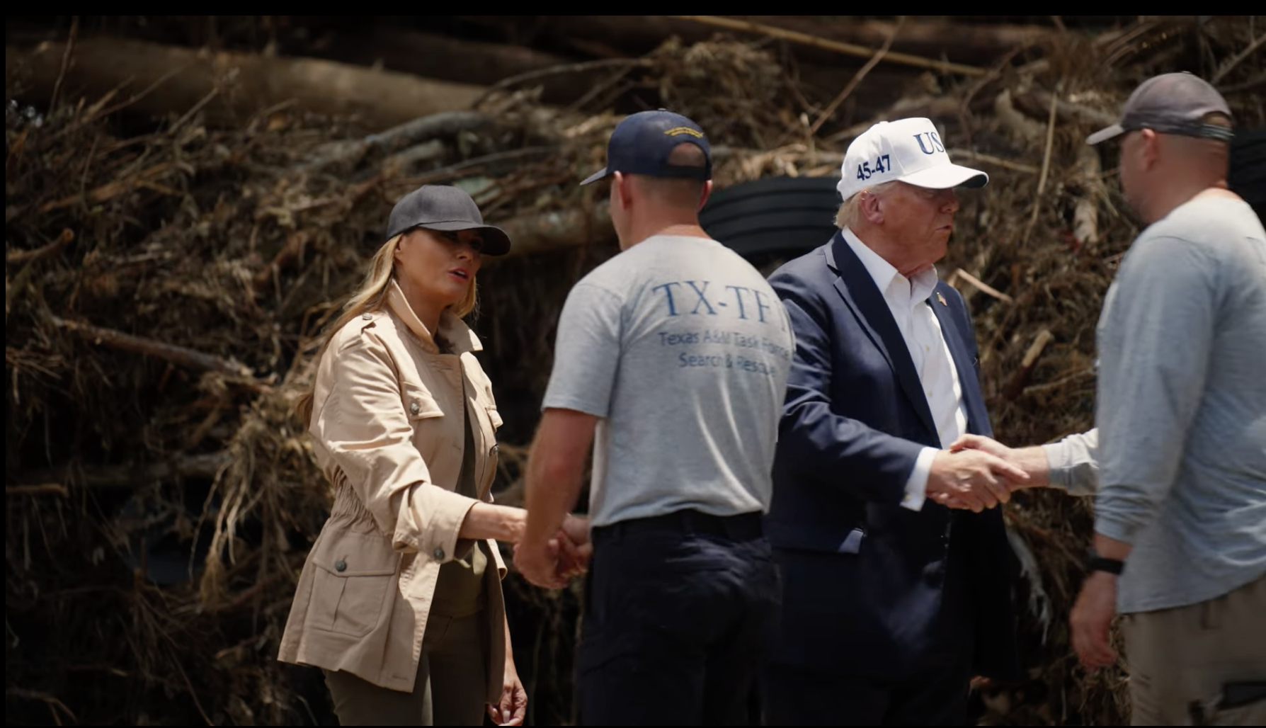 WATCH: Firefighters Doff Their Hats For Melania In Stunning ...