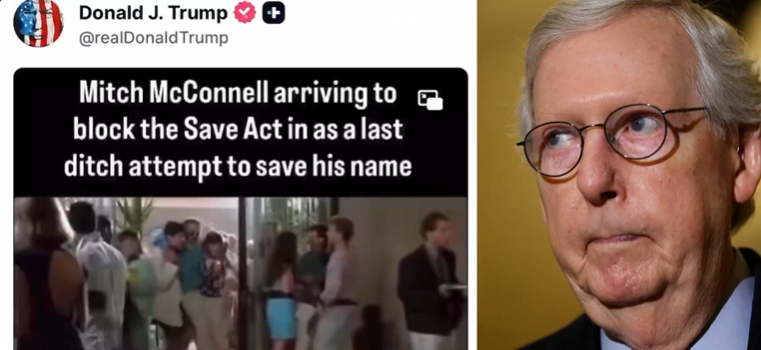 WATCH: Trump Hilariously Skewers Mitch McConnell Over McConnell’s Moves to Block the SAVE Act