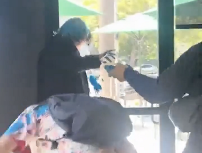 MAGA Activists Horribly Physically Attacked by Radical Leftists In Los Angeles Starbucks